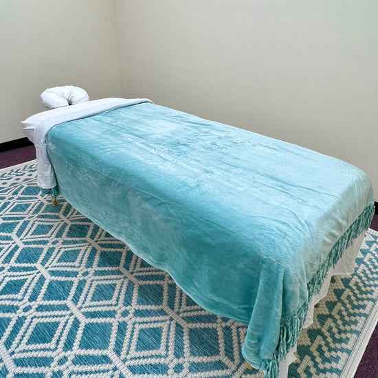 Krystalline Flow Wellness Aqua Blue Massage Room Mt Kisco, NY